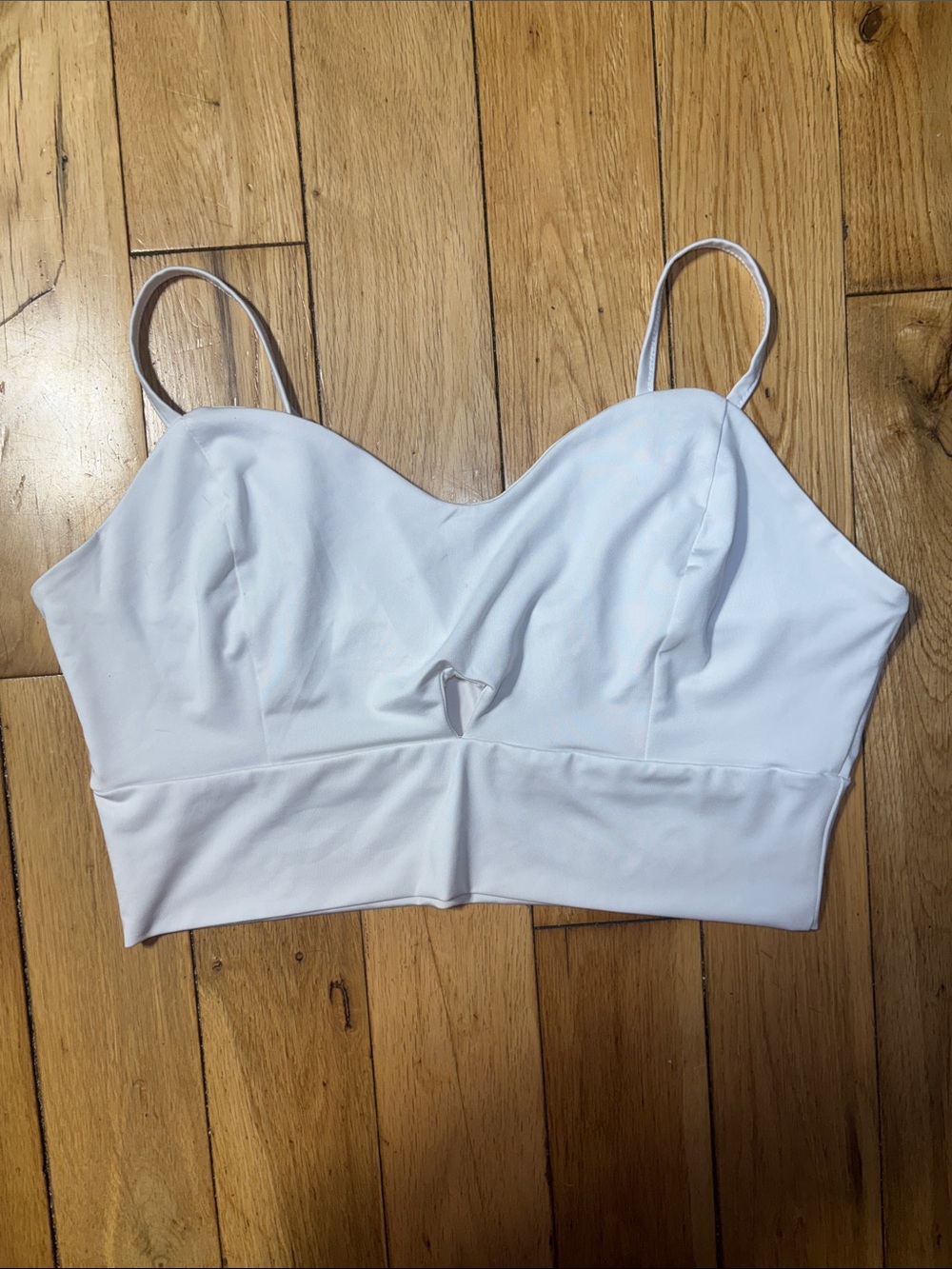 White Seamless Cropped Bralette Cami Top Size Large